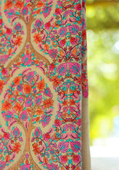 Wool Embroidered Shawl D - 12 - S Fawn