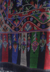 Pure Pashmina Kaani Jamawar Shawl D - 116 - BLACK