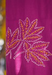 Wool Needle Work Shawl D - 56 - Magenda