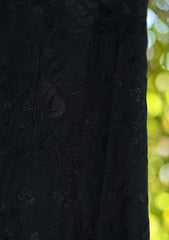 Swiss Lawn Emb Shawl D - 24 - Black