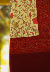Wool Embroidered Shawl D - 17 -SKIN
