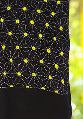 Wool Needle Work Shawl D - 54 - Black