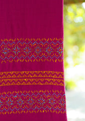 Wool Needle Work Shawl D - 52 - Magenda