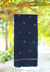 Wool Needle Work Shawl D - 58 - N Blue