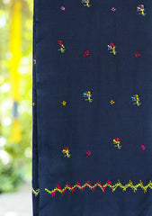 Wool Needle Work Shawl D - 58 - N Blue