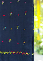 Wool Needle Work Shawl D - 58 - N Blue