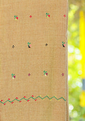 Wool Needle Work Shawl D - 58 - B Brown