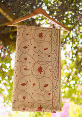 Wool Embroidered Shawl D - 25 - BEAIGE