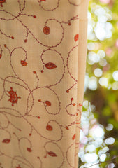 Wool Embroidered Shawl D - 25 - BEAIGE