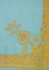 Pashmina Kashmiri Work Shawl D - 01 - Mustard