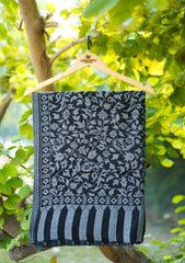 Pure Pashmina Kaani Jamawar Scarf D - 11B - B Grey