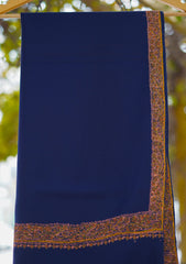 Wool Needle Work Shawl D - 39 - N Blue