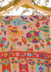 Pure Pashmina Qalamkari Scarf D - 13 - Mustard