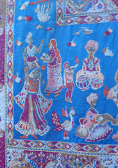 Pashmina Kani Jamawer Scarf D - 50 - R Blue