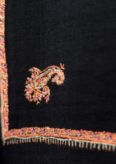 Pashmina Kashmiri Kangri Scarf D - 06 - Black