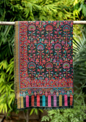 Pashmina Kani Jamawar Shawl D - 131 - Black