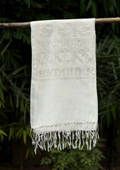 Pashmina Ari Work Scarf D - 20 - White