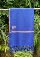 Pashmina Kashmiri Kangri Scarf D - 08 - R Blue