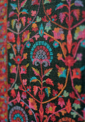 Pashmina Kani Jamawar Shawl D - 131 - Black