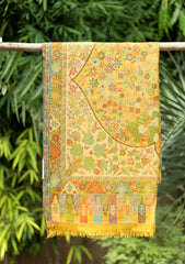 Pashmina Kani Jamawar Scarf D - 33 - Golden