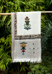 Pashmina Jamawar Shawl D - 10 - Off White