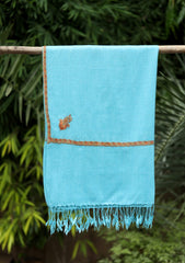 Pashmina Kashmiri Kangri Scarf D - 12 - L Ferozi