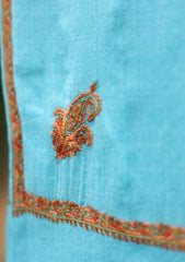 Pashmina Kashmiri Kangri Scarf D - 12 - L Ferozi