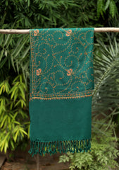 Pashmina Kashmiri Work Scarf D - 11 - Green