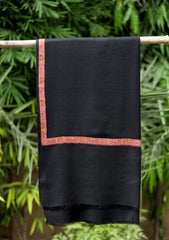Pashmina Emb Palu Border Shawl D - 10 - Black 1