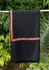 Pashmina Emb Palu Border Shawl D - 11 - Black 2