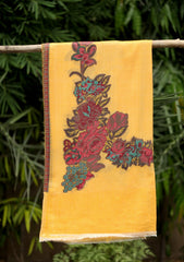 Pashmina Kani Jamawar Shawl D - 141 - Yellow