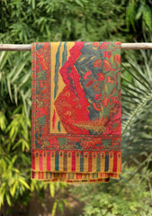 Pashmina Kani Jamawar Shawl D - 127 - Mustard