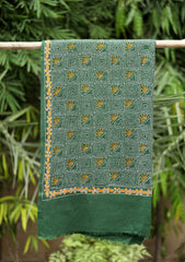 Needle Work Wool Shawl D - 77 - B Green