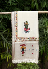 Pashmina Jamawar Shawl D - 14 - Off White