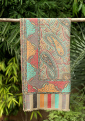 Pashmina Kani Jamawar Shawl D - 151 - Brown
