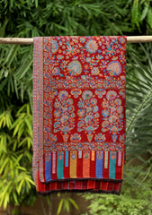 Pashmina Kani Jamawar Shawl D - 155 - D Maroon