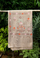 Ari Work Wool Shawl D - 62 - L Brown