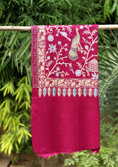 Pashmina Ari Work Shawl D - 191 - D Magenta
