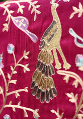 Pashmina Ari Work Shawl D - 191 - D Magenta