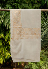 Pashmina Ari Work Shawl D - 197 - Fawn