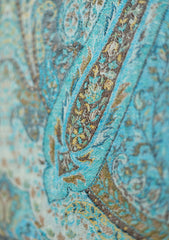 Pashmina Kani Jamawer Scarf D -28 - L Ferozi
