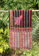 Pashmina Ari Work Jamawar Shawl D - 07 - Brown