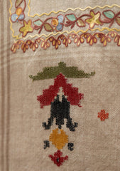 Pashmina Ari Work Jamawar Shawl D - 08 - Brown