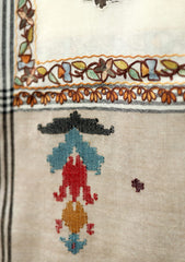 Pashmina Ari Work Jamawar Shawl D - 12 - Off White
