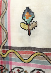 Pashmina Ari Work Jamawar Shawl D - 15 - Off White