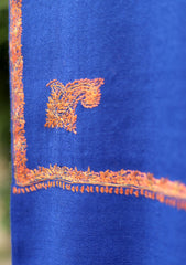 Pashmina Kashmiri Kangri Scarf D - 08 - R Blue