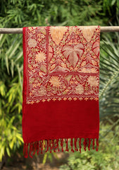 Pashmina Ari Work Scarf D - 14 - Maroon
