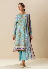 Lawn Collection - MOR Bagh - P/Emb - V02 - 2Pcs - U#13 - Aqua Tulip