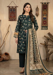 Winter - Rubaaiyat - D Prints - Marina 26 - Wool Shawl - RPM#10 - D Green