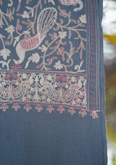Pashmina Ari Work Shawl D - 120 - Grey